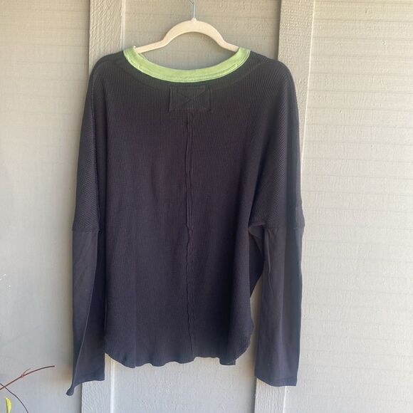 NWT - We The Free Jayson Ringer Tee - Long Sleeve Thermal in Black Combo Size: - Picture 5 of 9